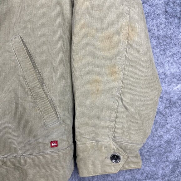 QUIKSILVER Jacket Men's L Beige Corduroy Sherpa Lined Pockets Cotton - Picture 14 of 14